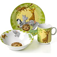 Ritzenhoff &amp- Breker 006940 - Servicio de Mesa Infantil (3 Piezas: Plato- Cuenco y Taza)- diseño de Animales de la Jungla
